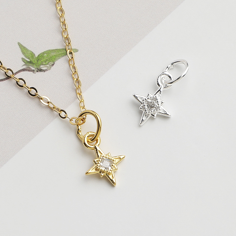 925 Silver North Star Charm Sq - Jewelry Making In La 评论和价格