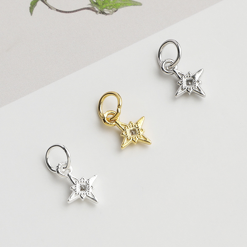 925 Silver North Star Charm Sq - Jewelry Making In La 评论和价格