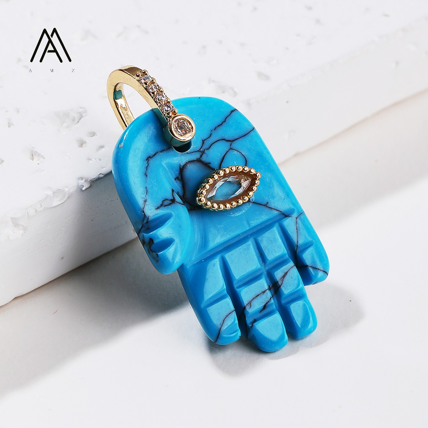 1/3/5/10pcs Hamsa Fatima Hand  - Jewelry Making Gemstones 评论和价格